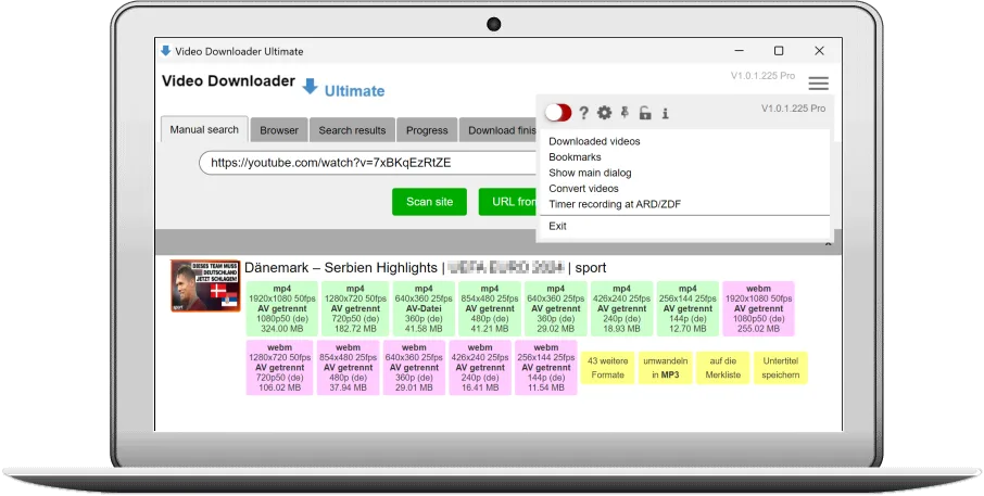 Video Downloader Ultimate saving online videos on desktop